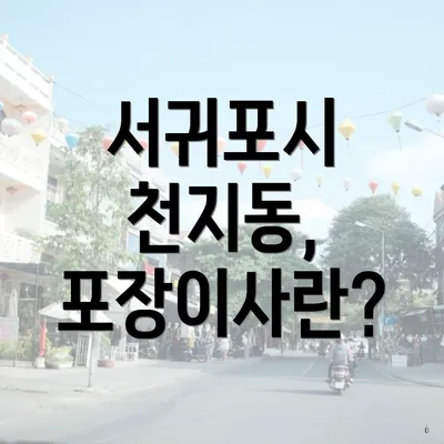 서귀포시 천지동, 포장이사란?