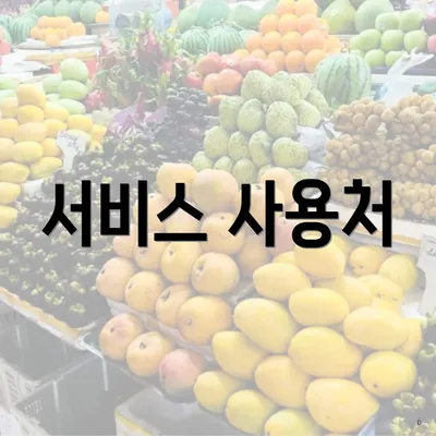 서비스 사용처