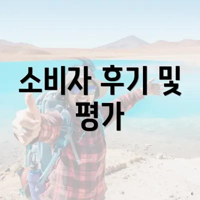 소비자 후기 및 평가