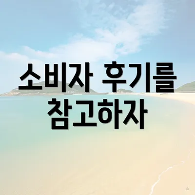 소비자 후기를 참고하자