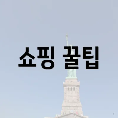 쇼핑 꿀팁