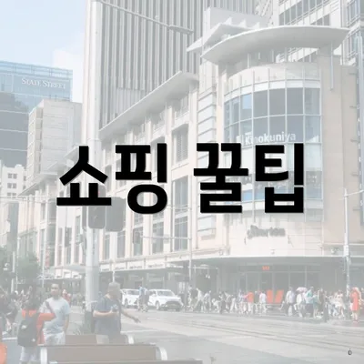 쇼핑 꿀팁