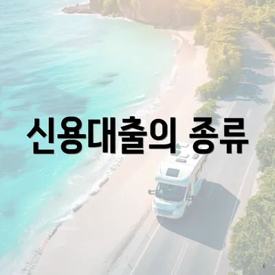 신용대출의 종류