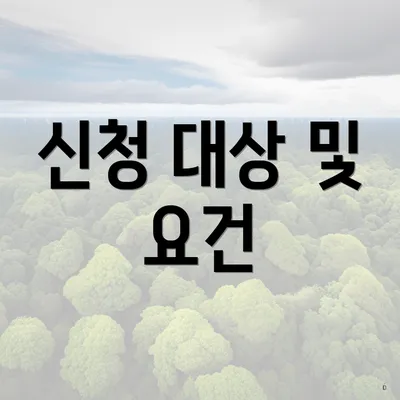 신청 대상 및 요건