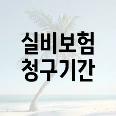 실비보험 청구기간