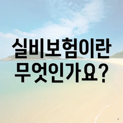 실비보험이란 무엇인가요?