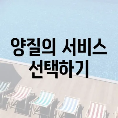양질의 서비스 선택하기