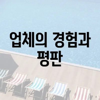 업체의 경험과 평판