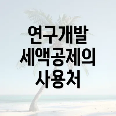 연구개발 세액공제의 사용처