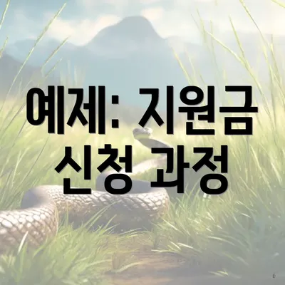 예제: 지원금 신청 과정
