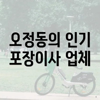 오정동의 인기 포장이사 업체