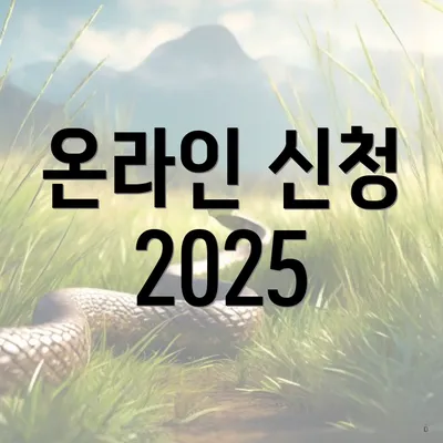 온라인 신청 2025