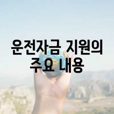 운전자금 지원의 주요 내용