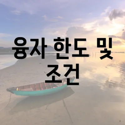 융자 한도 및 조건