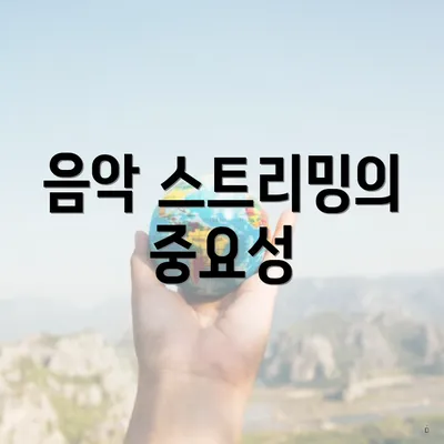 음악 스트리밍의 중요성