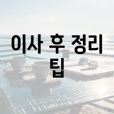 이사 후 정리 팁