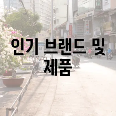 인기 브랜드 및 제품