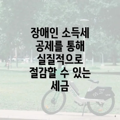 장애인 소득세 공제를 통해 실질적으로 절감할 수 있는 세금