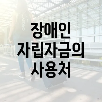 장애인 자립자금의 사용처