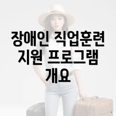 장애인 직업훈련 지원 프로그램 개요