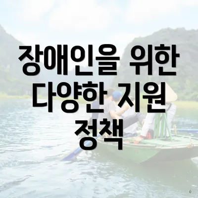 장애인을 위한 다양한 지원 정책