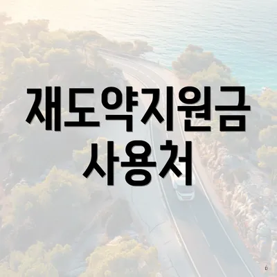 재도약지원금 사용처