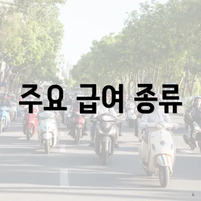 주요 급여 종류