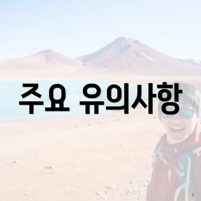 주요 유의사항