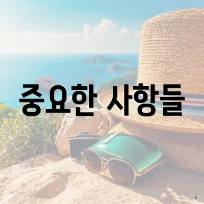 중요한 사항들