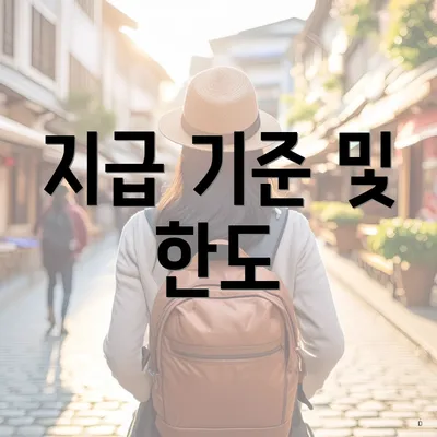 지급 기준 및 한도