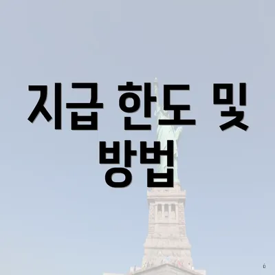 지급 한도 및 방법