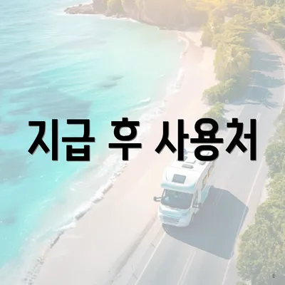 지급 후 사용처