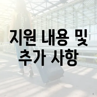 지원 내용 및 추가 사항