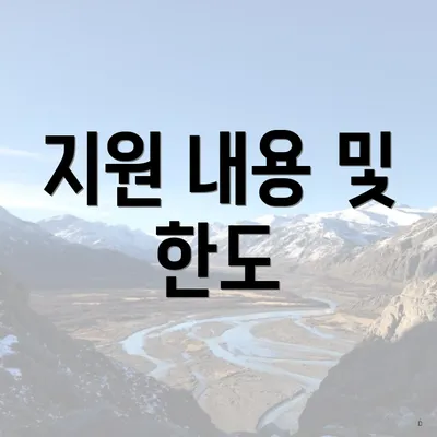 지원 내용 및 한도