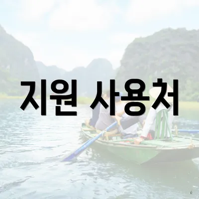 지원 사용처