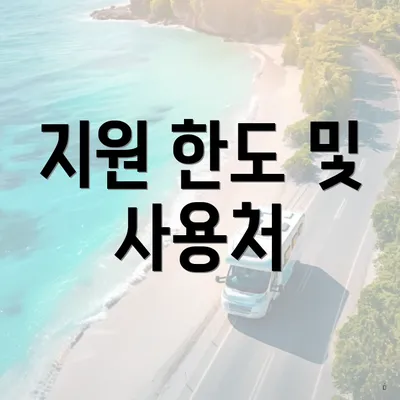 지원 한도 및 사용처