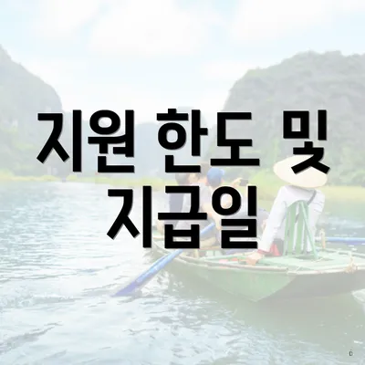 지원 한도 및 지급일