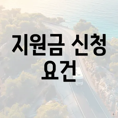 지원금 신청 요건