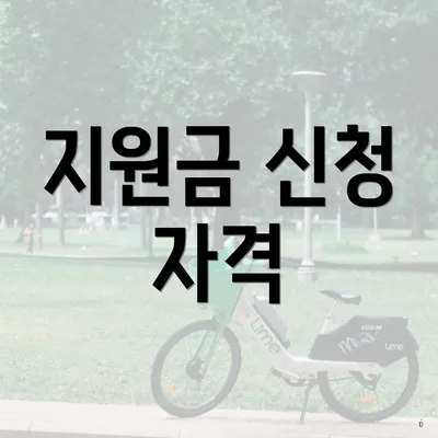지원금 신청 자격