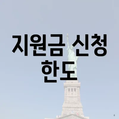 지원금 신청 한도
