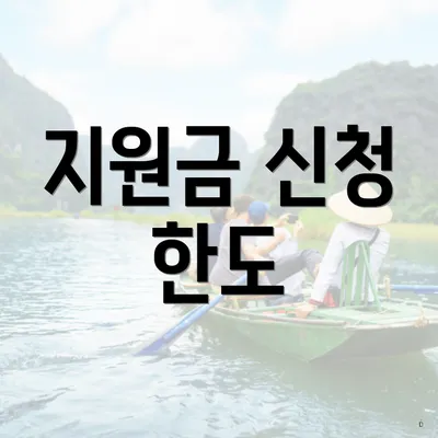 지원금 신청 한도