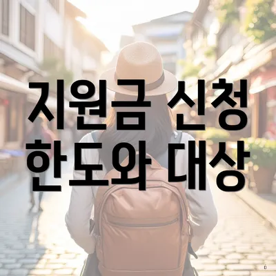 지원금 신청 한도와 대상