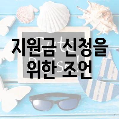 지원금 신청을 위한 조언