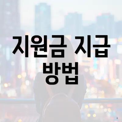 지원금 지급 방법