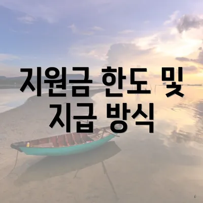 지원금 한도 및 지급 방식