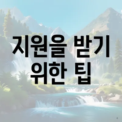 지원을 받기 위한 팁