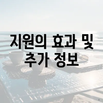 지원의 효과 및 추가 정보