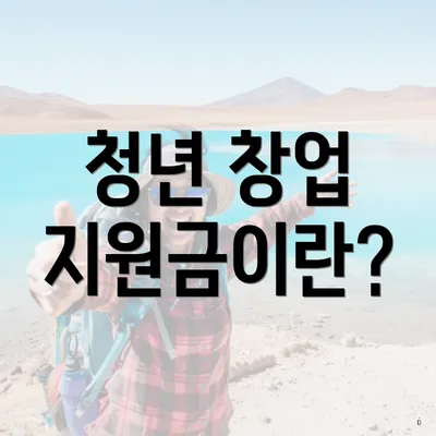 청년 창업 지원금이란?