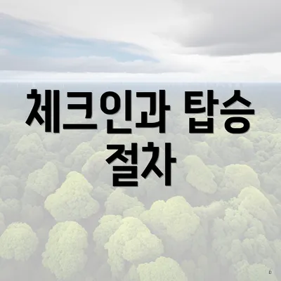 체크인과 탑승 절차