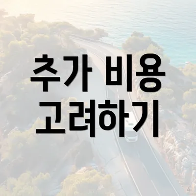 추가 비용 고려하기